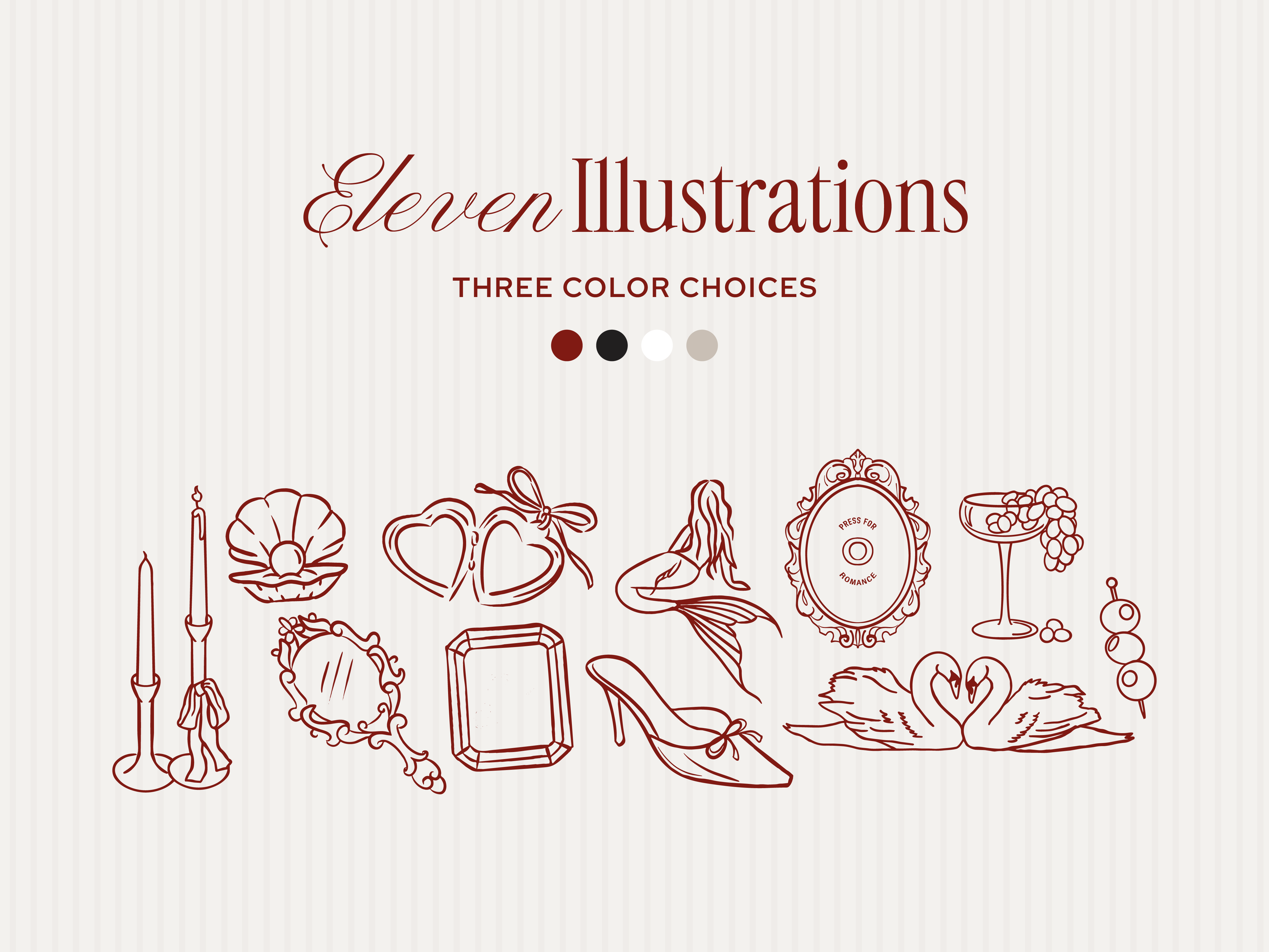 Feminine Luxury Illustration and Pattern Bundle