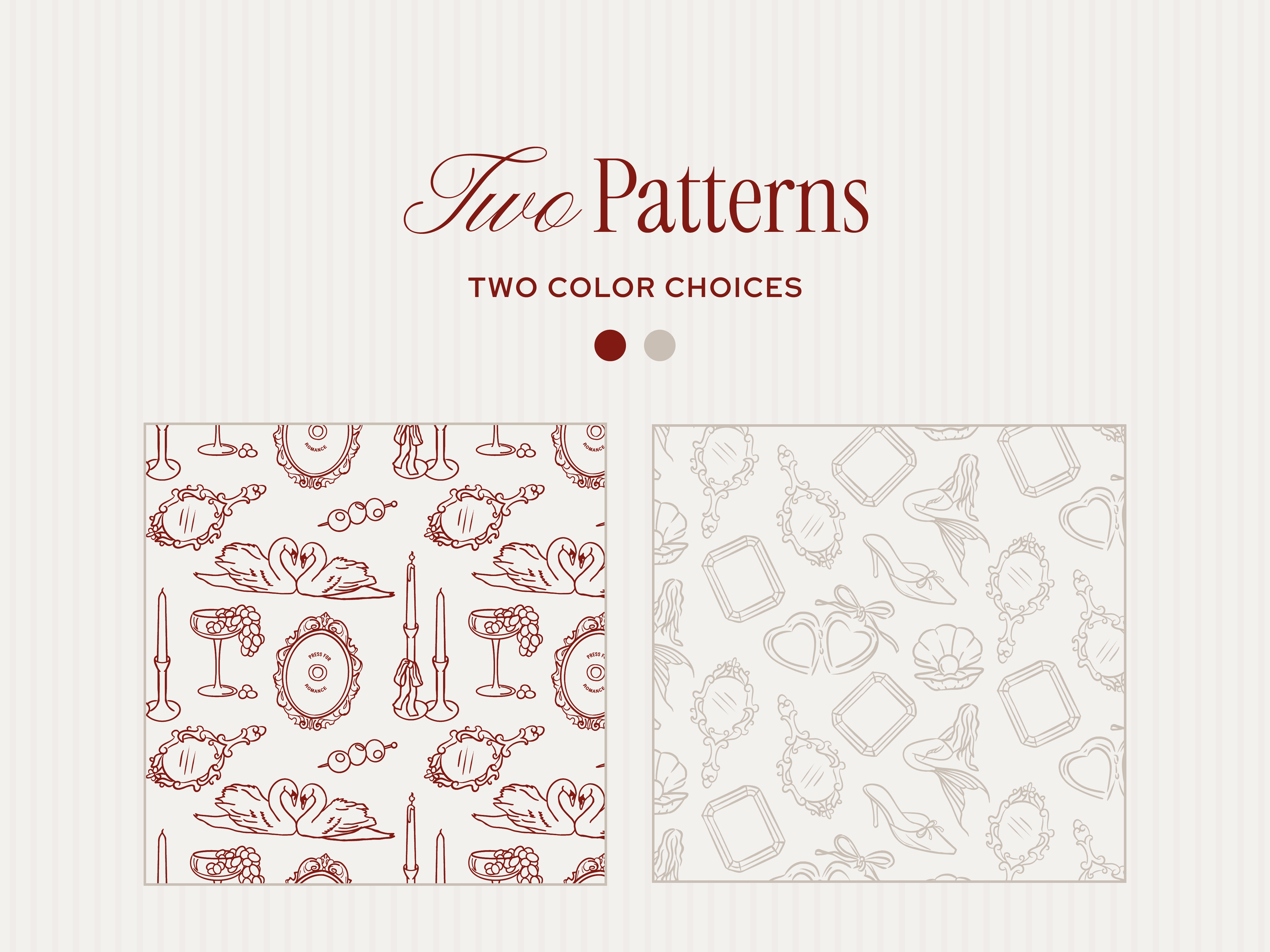 Feminine Luxury Illustration and Pattern Bundle