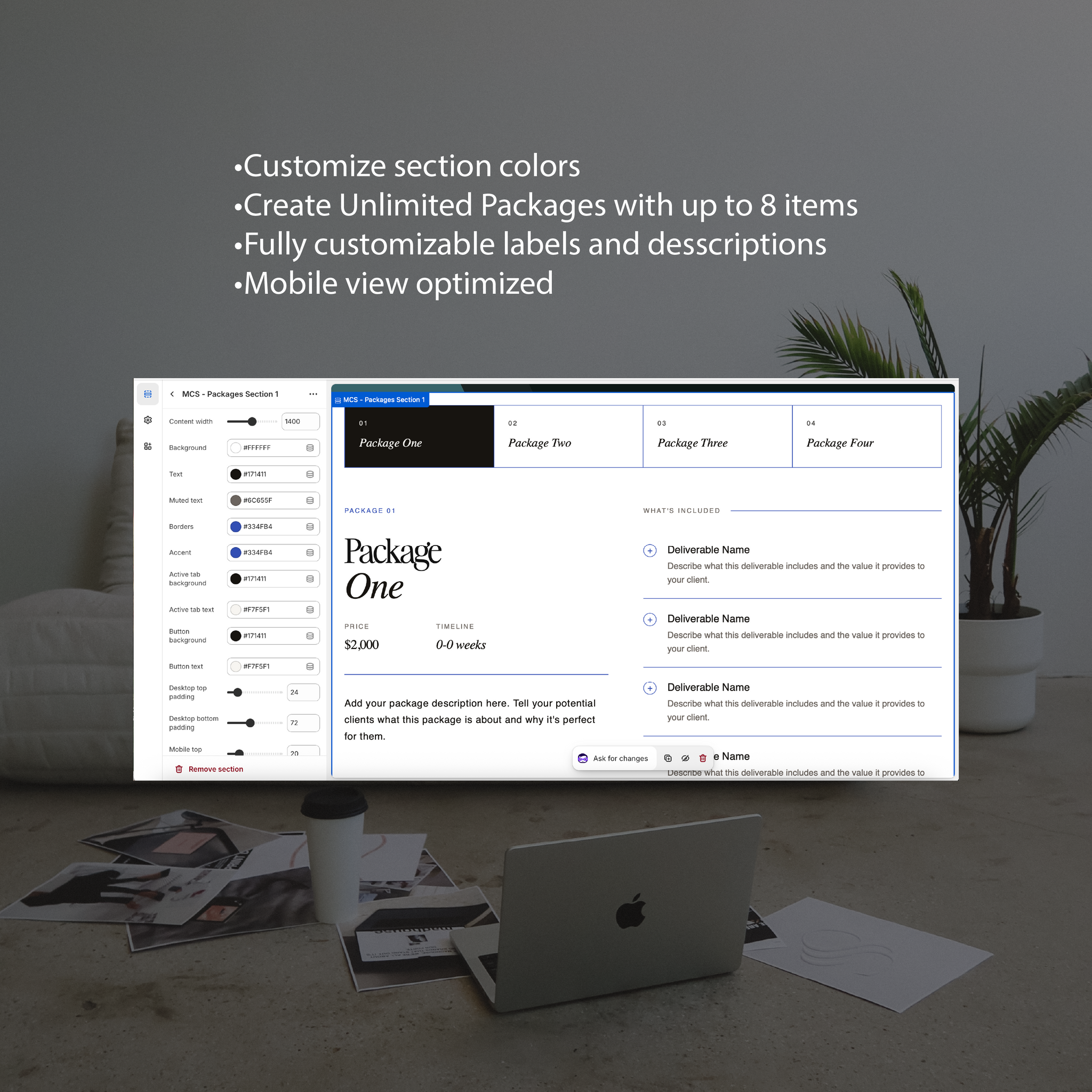 Shopify Service Package Section