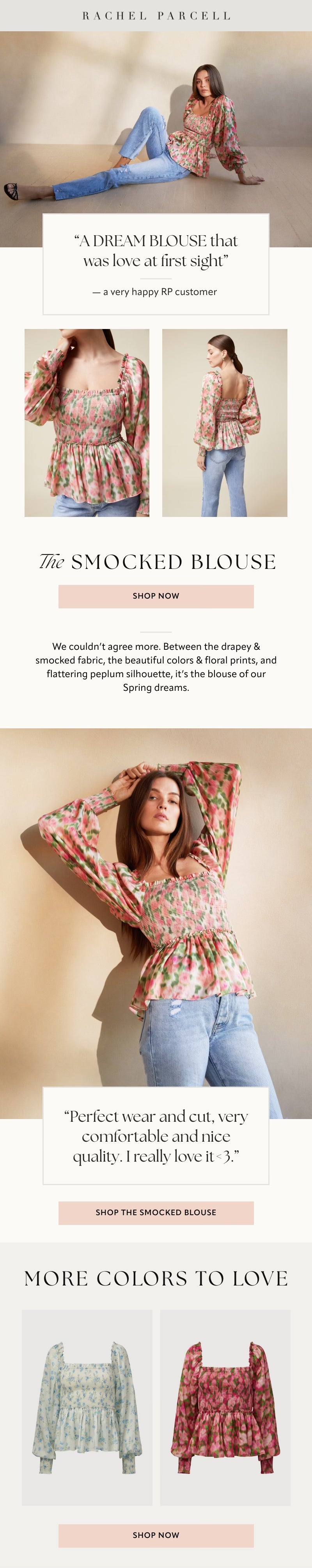 Email Campaign design for Rachel Parcell Clothing Line